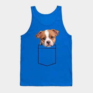 Amstaff Puppy Chest Pocket Bag American Stafford Tank Top